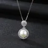 Collier pendentif perle S925 argent Micro ensemble Zircon boîte ronde chaîne collier mode européenne femmes collier chaîne bijoux femmes fête de mariage saint valentin cadeau SPC