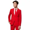 Мужские костюмы сплошные красные мальчики для мальчиков Slim Blazer Bants Custom Made Young Man Young Two Button Part Prom Parm/Wedding Formal Wear Youth Otbits