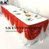 Saia de mesa de seda de gelo de cor branca com cores Swag Drapery Wedding Pano para decoração de banquetes para eventos