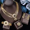 مجموعة أقراط قلادة 2023 متوفرة ليبيا دبي 24K الذهب مطلي بالزفاف مجوهرات الزفاف