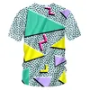 T-shirts pour hommes T-shirt col rond géométrique impression 3D Triangle Style de rue 6xl vêtements