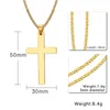 Pendanthalsband klassiska Mens Cross Halsband 24 "Rostfritt stål Länkkedja Kristus Tro Prayer Juvelrypendant