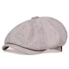 Berretti Cappelli ottagonali da uomo Stile retrò a spina di pesce Berretto piatto in tweed di lana Berretto da ragazzo Moda selvaggio casual unisex