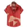 Camicie casual da uomo Mens Beach Cotton Linen Hipster Vintage Striped Button Down Manica corta Camicia hawaiana Aloha Abiti da uomo per le vacanze