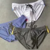 Traje de baño Bikini para hombre Traje de baño Cremalleras de doble cara Sin almohadilla de esponja Calzoncillos de talle bajo Sexy para hombre Piscina Troncos 230107