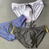 Roupa de banho Biquíni Masculino Lados Duplos Zíperes ComSem Almofada Esponja Cueca Cintura Baixa Calção de Banho Masculino Sexy 230107