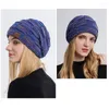 Beretten chique beanie hoed geen run temperament kouddichte pluche voering gebreide elegante streetwear