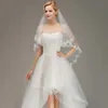 Veli da sposa 2023 De Noiva Bordo in pizzo Velo da sposa corto con pettine Bianco Avorio Due strati Accessori in tulle Voile Mariage