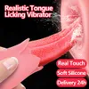 Vibratore giocattolo del sesso Rose Tongue Lick Vibratori Pompino per le donne Coppia Orgasmo Clitoride Capezzolo Massaggiatore Giocattoli Masturbatore femminile Macchina