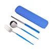 Dinnerware Sets 3Pcs/Set Spoon Anti-deform Rust-proof Stainless Steel Portable Flatware Set For Home Tableware