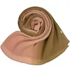 Halsdukar gradient skrynklig chiffong lyxig veckad kvinna mode sjal bandana elegant muslimska hijab damer sjalar/omslag