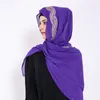 Etnik kıyafet artı boyutu uzun yumuşak sargı eşarp squwles payetler femme bufandas hijabs ağır şifon solider renk şinny