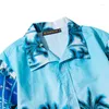 Camicie casual da uomo 2023 Camicie da bambino a maniche corte da ragazzo Camicia Hawaii per la spiaggia estiva Genitore-bambino Moda hawaiana Stampa albero di cocco