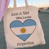 Borse per la spesa Borsa con bandiera dell'Argentina Shopper Alimentari Tela Borsa in cotone Bolsas Ecologicas Shoping Sacola Reutilizables Grab