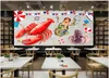 Wallpapers Custom Po Mural 3d Wallpaper HD Crayfish Graffiti Brick Wall Seafood Restaurant Decor Living Room For Walls 3 D