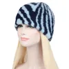 Berretti Autunno Inverno Cappelli Cappello lavorato a maglia da donna Berretti larghi Protezione per le orecchie calde Cappellini da uomo Motivo zebrato Prodotti di tendenza