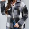 Women's Jackets Shirt Women Autumn And Winter 2023 Single-breasted Plaid Cardigan Stitching Long-sleeved Casual Ladies Jacket