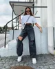 Women's Jeans Kayotuas Women Denim High Waist Hole Ripped Loose Wide Leg Trousers Classic Basic Korean Fashion Streetwear