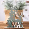 Christmas Decorations 2023 Xmas Tree And Animal Ornament Standing Craft Table Wooden Decoration For Christma