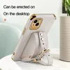 Fashion Plating Girls Wonmen Crocodile Cases PU leather Wristband Bracket Strap 6D Shockproof Cover Camera Lens Protection For iPhone 15 14 13 12 11 Pro MAX 8 7 Plus