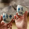 Cups Saucers 70/90 Ml Chinese Style Handpainted Ceramic Coffee Cup Saucer Set Teacup Drinking Utensils China Porcelain