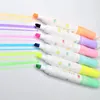 6st Creative High Capacity Multicolour Double Highlighter Oblique Head Solid Contour Pen Marcador Child Present Office Supplies1