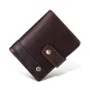 Wallets WESTCREEK Brand Vintage Genuine Leather Men Short Two Fold Soft Cow Minimalist Card Holder Purses