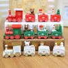 Christmas Decorations 4 Knots Wooden Train Merry Ornaments For Home Navidad 2023 Xmas Gifts Year