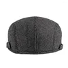 Berets Beret Cap Gorgeous Woolen Tweed Flat Plain Color Men