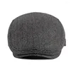 Berets Beret Cap Gorgeous Woolen Tweed Flat Plain Color Men