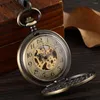 Pocket Watches Mechanical Clock Women Vintage Steampunk for Men Vest Halsband Kostymklocka på kedjor