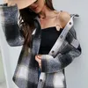 Women's Jackets Shirt Women Autumn And Winter 2023 Single-breasted Plaid Cardigan Stitching Long-sleeved Casual Ladies Jacket