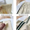 Women's Pants & Capris Women Casual Fashion Preppy Style Elastic High Waist Loose Wide-Leg Trousers Full-length Side Stripe Street Wear Pant