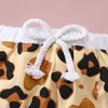 Kläder sätter sommar baby pojke tjej kläder set född barn småbarn pojkar flickor leopard tryckt topp shorts kostym