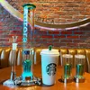 Rök tillbehör aurora led lätt vatten rör glas bong kit vattenpipa sillicon tobaksrör 22 tum höjd för rök butiksförsörjning