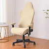 Cubiertas de silla Cubierta de oficina Estiramiento Leche Seda Spandex Funda de asiento Elástico Computadora Slipcover Taburete E-Sports Sólido