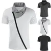 Men's T Shirts Classic Simple Men Casual Short Sleeve Color Block Turtle Neck Buttons T-shirt Slim Fitness Tees Quality