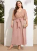 Plus Size Kleider TOLEEN Frauen Elegant Große Maxi 2023 Frühling Sommer Rosa Übergroße Lange Abend Party Hochzeit Festival Kleidung