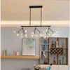 Pendant Lamps Modern Firefly Glass Ceiling Light Iron Tree Branch Suspension Luminaire Gold Black Lamp Living Room Lustre SuspensionPendant