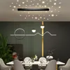 Hänglampor moderna LED -lampor med stjärnor projektion för levande matsal kök nordisk restaurang hängande inomhusbelysning