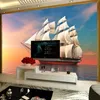 Fonds d'écran personnalisés mural 3d mural couleur ciel voiloir en bord de mer paysage po wallpaper salon room el fond de tissu étanche 3 D