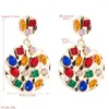 Dangle Earrings Fashion Gold Steampunk Metal Colorful Crystal Drop Fine Rhinestone Jewelry Accessories For Women