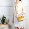 Worki wieczorowe 2023 SS Chic Ginger Yellow Crocodile Wzór oryginalny krowie skórzany mini crossbody Bag kobietę moda wielofunkcyjne ramię