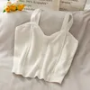 Women's Tanks Pink White Crop Top Women Casual Soild Sleeveless Button Up Streetwwear Tops Camiseta Sin Mangas Sexy Para Mujer