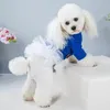 Vêtements pour chiens Vente d'automne et d'hiver Vêtements pour animaux de compagnie Couronne Forage Jupe à bulles imprimée pour petites robes de princesse