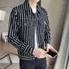 Camisas casuais masculinas 2023 Spring Light Luxury Jacket Men Japonês VERSÃO COREIRA COREAN LAPEL LAPELA TRENDY CHAMADA