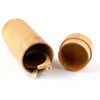 Storage Bottles Handmade Natural Bamboo Cylinder Sunglasses Glasses Eyewear Box Case