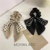 Fashion Grid Ribbon Bow Scrunchies Hair Rope for Women Ponytail Scarf Sweet Elastic Hairs Band Girls Ties Accessories Gifts 1297