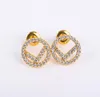 Fashion Designer gold earrings aretes for women party wedding lovers gift jewelry engagement with box nrj
