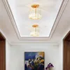 Ceiling Lights Light Luxury Minimalist Crystal Glass Black/Gold Round/Square Style E27 Lamp For Corridor Home Cloakroom